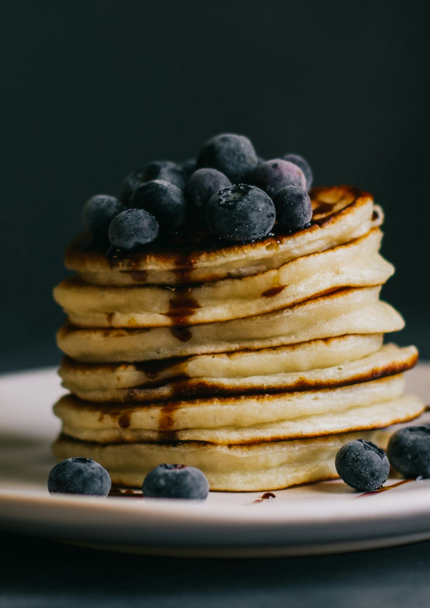 Fluffy Pancakes with Blueberry Sauce